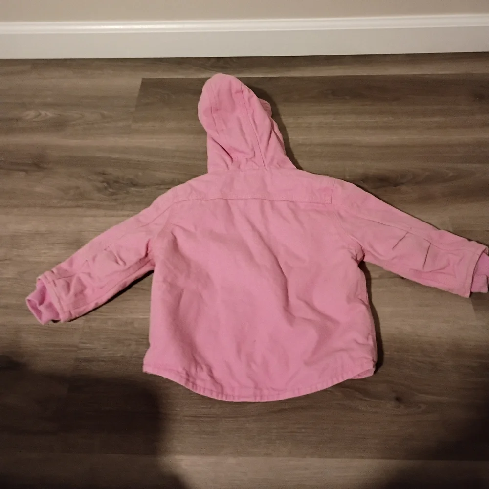 Carhartt Baby Girl Toddler Pink Sherpa‎ Lined Utility Hooded Full Zip Jacket 18M